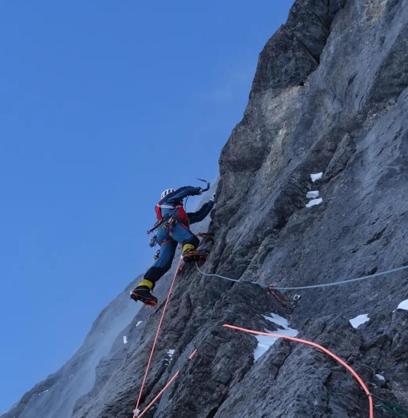 Climbing on the Eiger Direct. Photo: Chamonix GMHM Group
