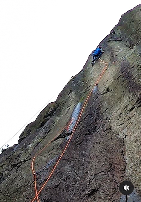 James Pearson making the fifth ascent of Lexicon; successfully climbing the entire route on his forth tie-in. Controversally for some, James thoughly inspected the route from abseil but then climbed it without top-rope rehearsal. Video Grab: onceuponaclimb