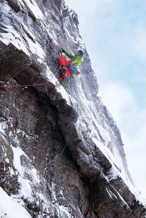 A close-up of Greg Boswell on Take me Back To The Desert, Beinn Eighe. Photo: Hamish Frost